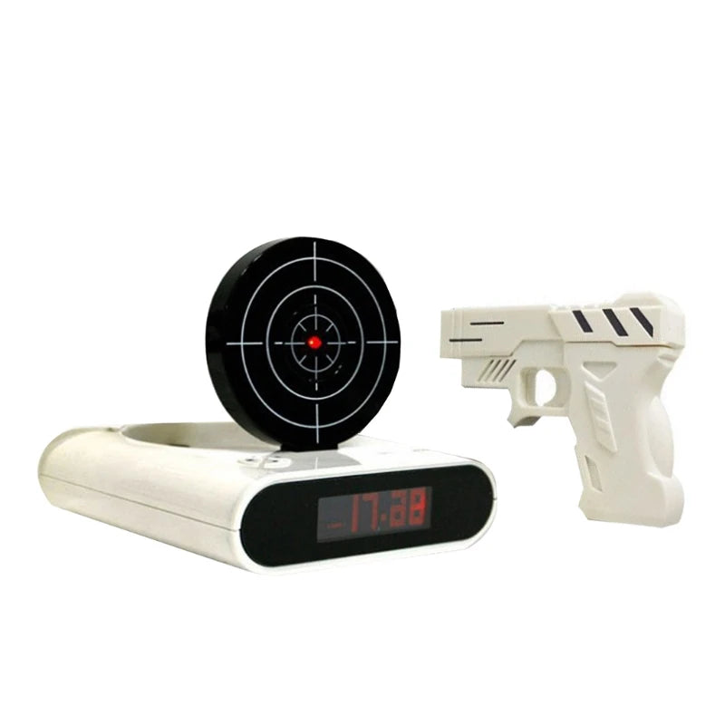 News 2021 Electronics Desk Clock Digital Alarm Clock Gadget Target-Laser shooting For Children's Alarm Clock Table Awakening