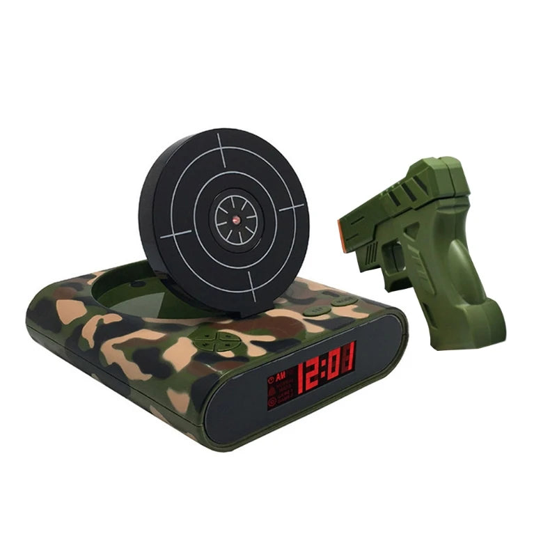 News 2021 Electronics Desk Clock Digital Alarm Clock Gadget Target-Laser shooting For Children's Alarm Clock Table Awakening