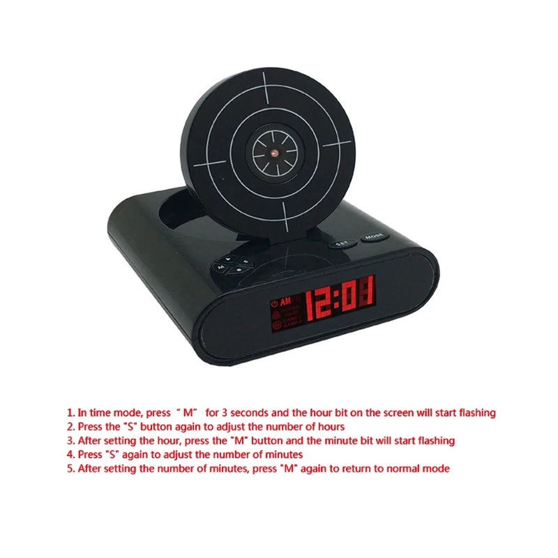 News 2021 Electronics Desk Clock Digital Alarm Clock Gadget Target-Laser shooting For Children's Alarm Clock Table Awakening