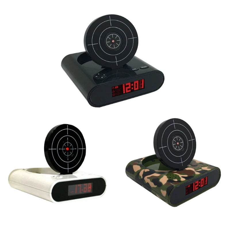 News 2021 Electronics Desk Clock Digital Alarm Clock Gadget Target-Laser shooting For Children's Alarm Clock Table Awakening